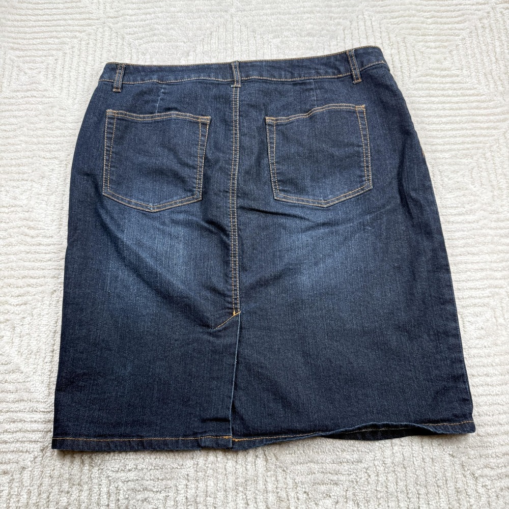 Cato Skirt Womens 16 Blue Denim Pencil Jean Stretch Casual Classic Casuel Work - Picture 2 of 10
